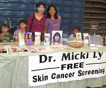 Doctor Micki Ly MD, her staff, and her kids and friends man the Aloha Dermatology and Laser Center "Skin Cancer Awareness Booth" at the 2010 Maui County Senior Fair.